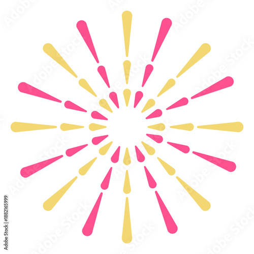 Three ring colorful firework thick sparks stroke