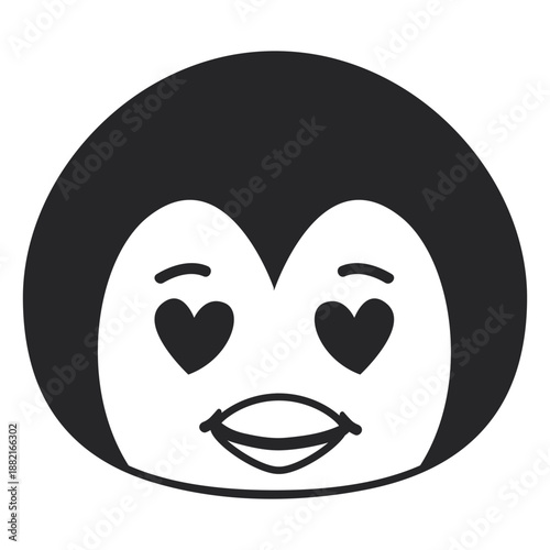 Penguin enamoured head muzzle stroke