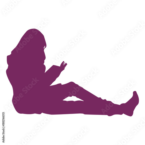 Book reading woman silhouette