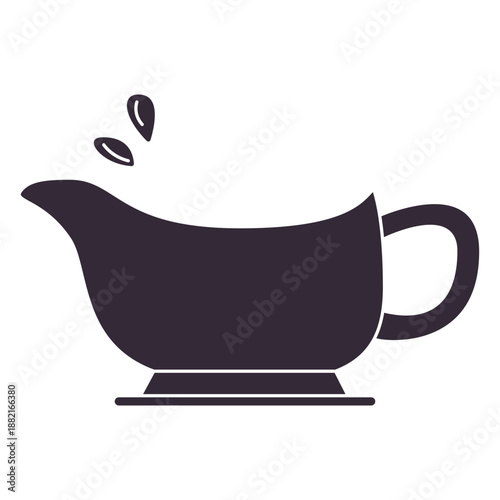 Flat thanksgiving gravy boat symbol stencil