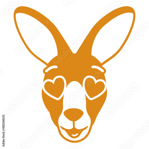 Kangaroo enamoured head muzzle flat