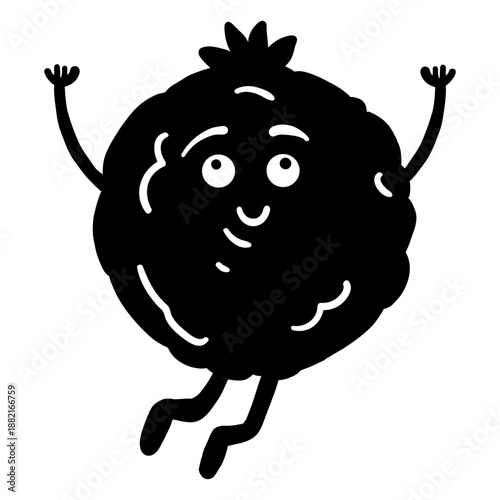 Orange tangerine mandarine detailed silhouette