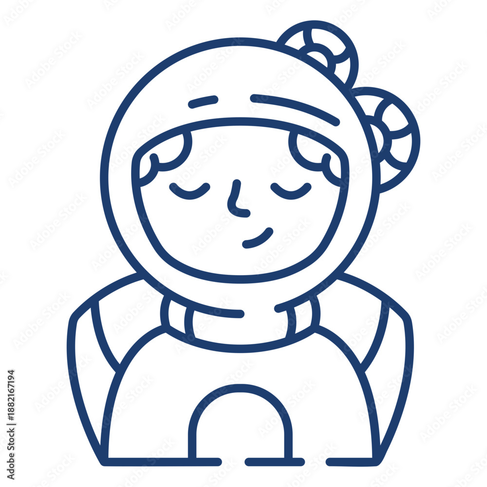 Fototapeta premium Astronaut cosmonaut stroke