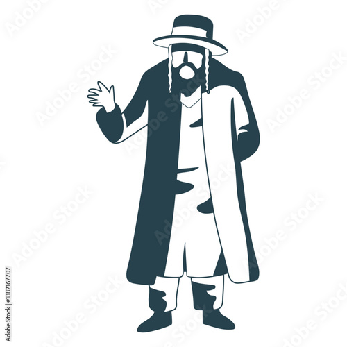 Man old jewish greeting detailed silhouette