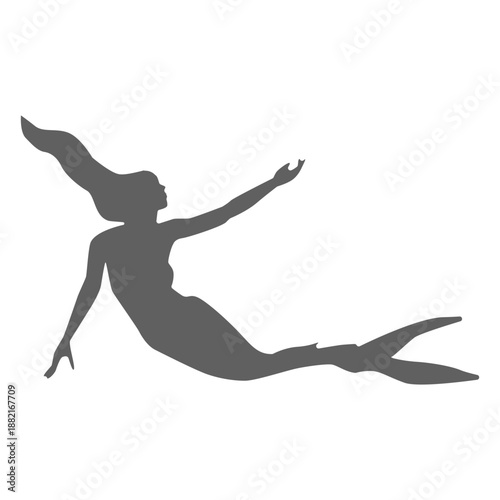 Mermaid nymph siren tail silhouette