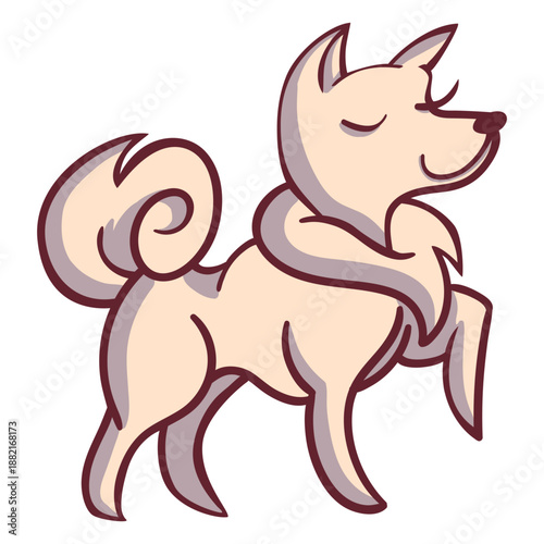 Happy dog character stylish