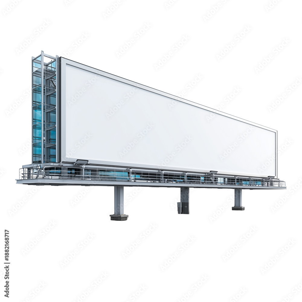 Obraz premium Large blank advertising billboard isolated on a black background for various marketing displays