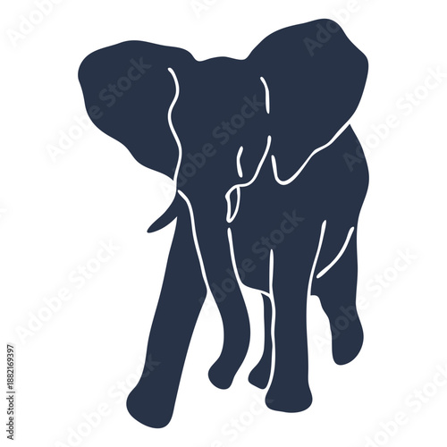 Elephant walking left