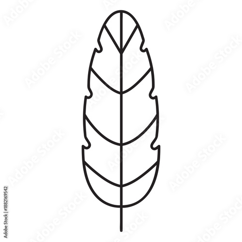 Leaf geometric elliptical single stroke