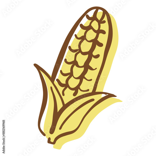 Hand drawn stroke corncob