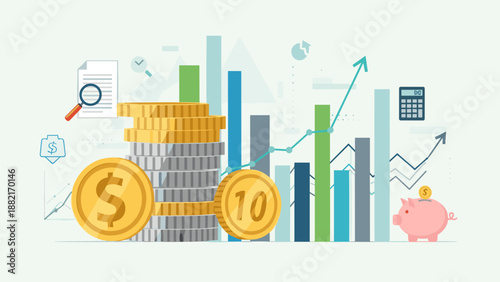 Financial Data Analysis with Coins and Graphs.