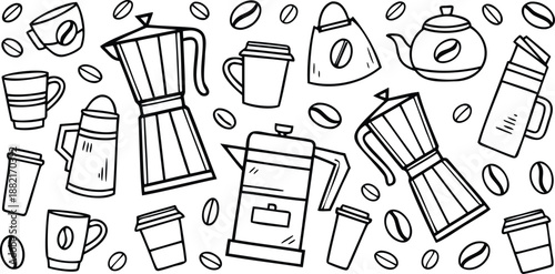 Coffee and tea icon set with vector file