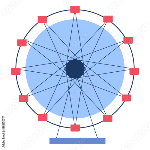 Winter ferris wheel flat