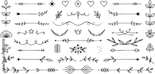 Floral and arrow patterns shapes