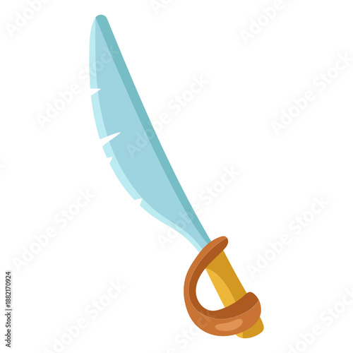 Cutlass sword icon flat