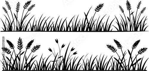Grass and Wheat with vector file