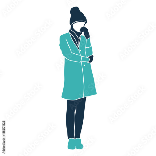 Winter jacket hat character