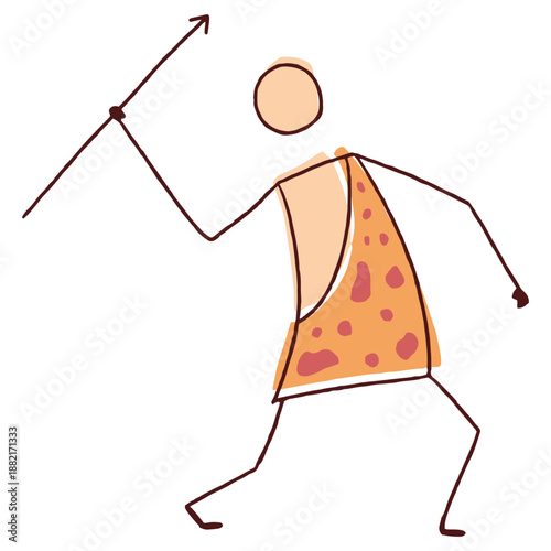 Stick caveman drawn
