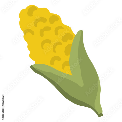 Hand drawn glossy corncob