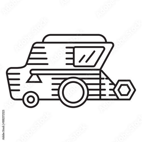 Farm combine harvester icon
