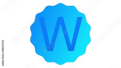 Professional animation of the letter W in a modern visual style. Perfect for education, alphabet concepts, typography visuals, branding videos and creative motion design use.