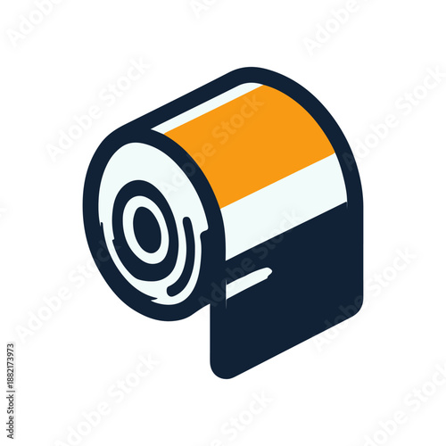 A vibrant, stylized illustration of a roll of tape, showcasing its colorful design and practical use