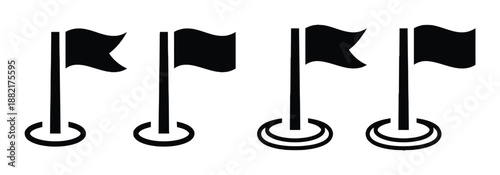 Flag Location Or Pointer Sign Destination Landmark And Position Marker Point Vector Illustration Isolated On White Background Navigation Indication Symbol