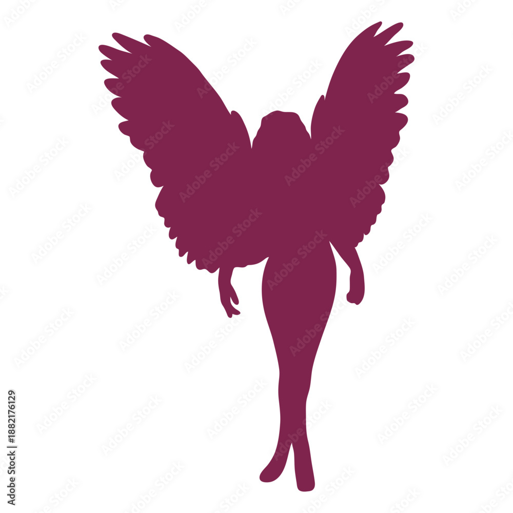 Obraz premium Pink angel standing silhouette
