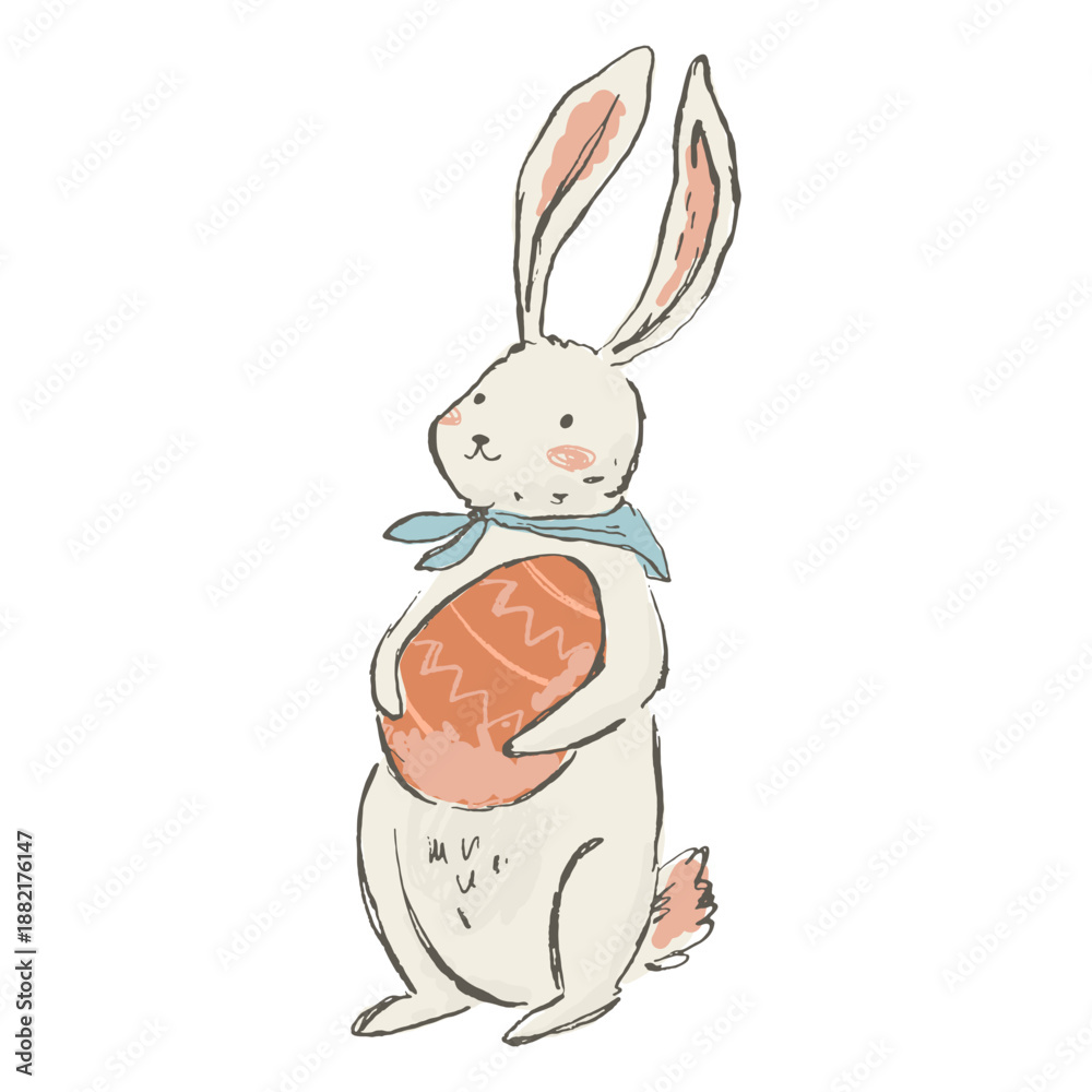 Obraz premium Cute easter bunny illustration