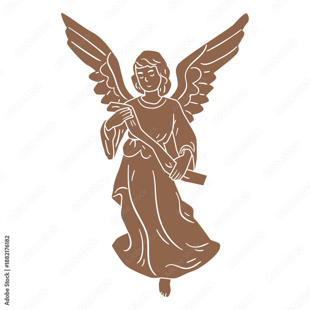 Fototapeta premium Angel nativity character silhouette
