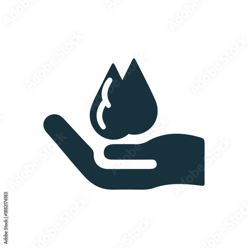 Hand holding a water droplet symbolizing conservation and sustainability in nature