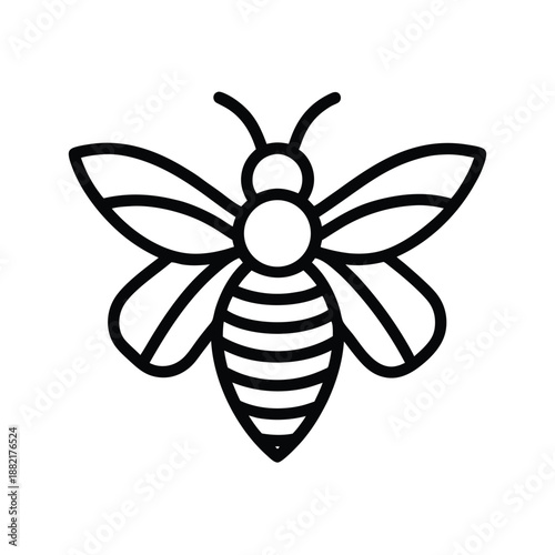 Bee Outline Logo Icon Vector Illustration