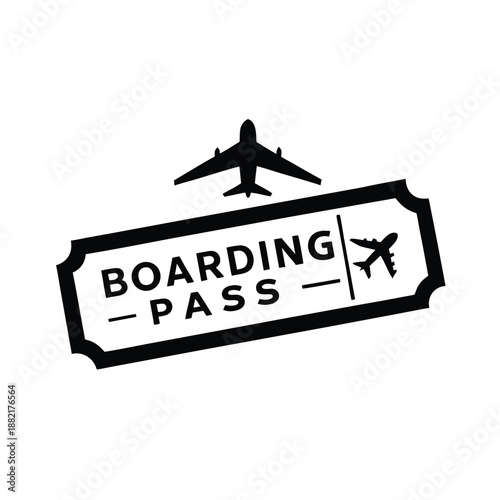 Boarding Pass Logo Icon Vector Illustration