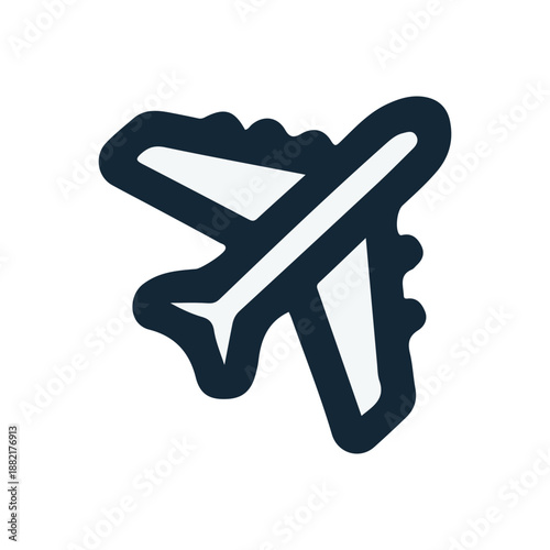 Minimalist illustration of an airplane in flight, symbolizing travel and adventure