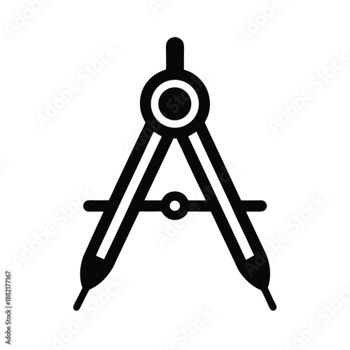 Drafting Compass Logo Icon Vector Illustration