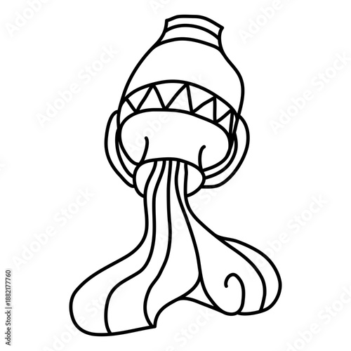 Aquarius zodiac sign element stroke