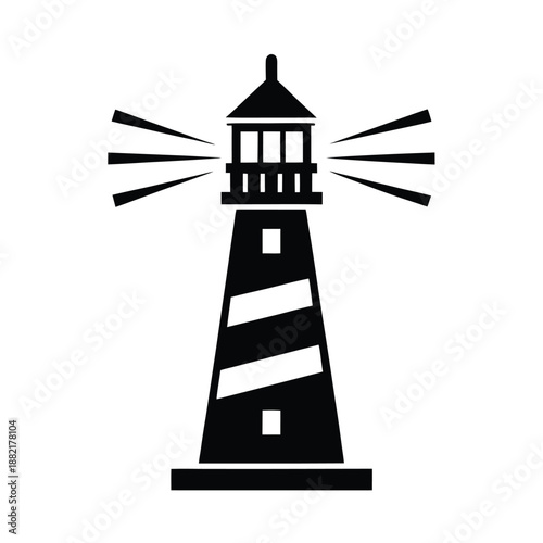 Lighthouse Beacon Logo Icon Vector Illustration