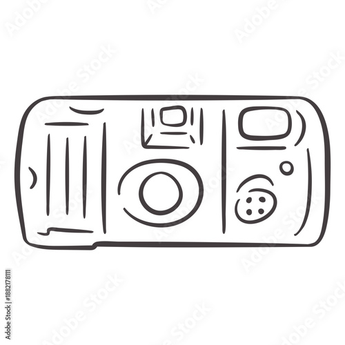 Vintage photo camera stroke icon
