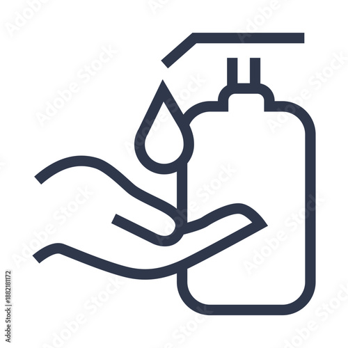 Soap pump hand icon