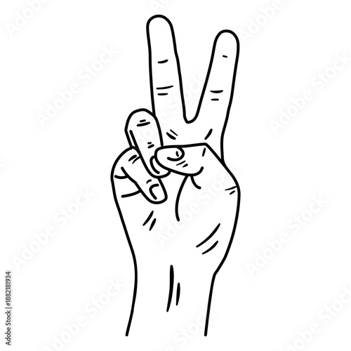 Peace hand sign line