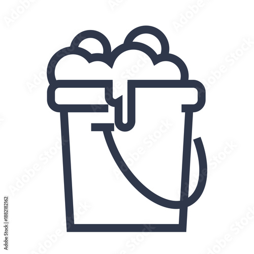 Pail with bubbly water icon