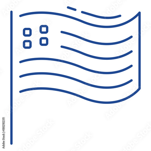 Patriotic usa flag stroke