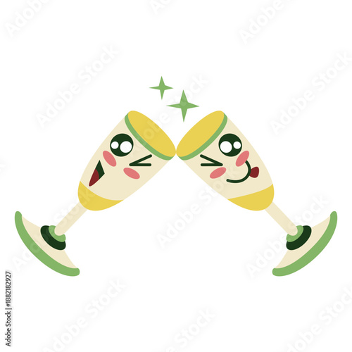 Cute clinking glasses