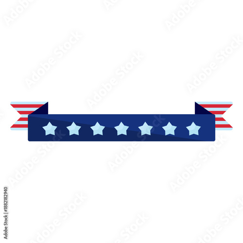 Patriotic stars ribbon element