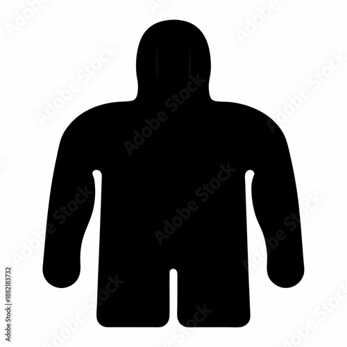 Full Body Silhouette of a Person in a Hooded Protective Suit