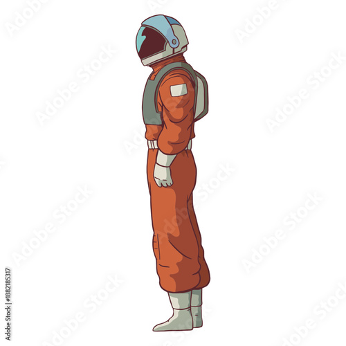 Astronaut side view colored