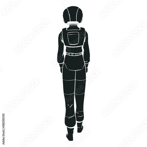 Astronaut silhouette behind