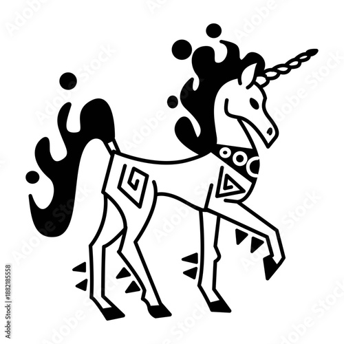 Unicorn walking stylish black