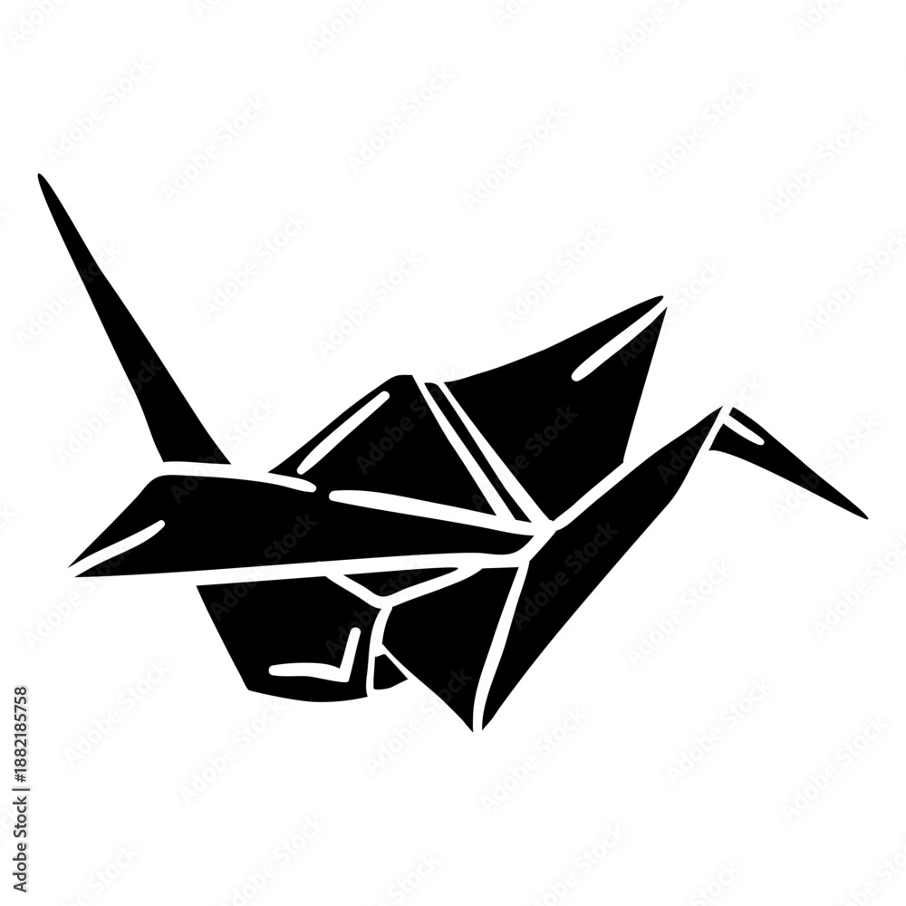 Fototapeta premium Crane origami black