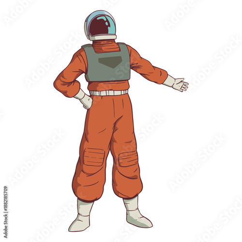 Hand on hip astronaut colored